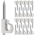 thumbnail image 1 of SELEWARE 20 ganchos Q-Hanger para colgar luces navideñas en el hogar con clavos para una fácil liberación de alambre al aire libre y luces de hadas, capacidad resistente de 40 libras, color blanco, 1 of 3