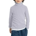 thumbnail image 2 of Otqutp Kids Girls' Sweater Spring and Autumn High Neck Solid Long Sleeve Round Neck Top Party Birthday School 1-10 Years(Grey,5-6 Years), 2 of 8