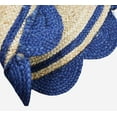 thumbnail image 5 of 4 Ft Round Navy Blue & Natural Jute Premium Scalloped Jute Rug – Handcrafted Natural Braided Carpet for Living Room, Bedroom, Entryway – Boho Home Decor, 5 of 5