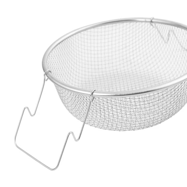 Cesta de patatas fritas para el hogar, minifreidora, herramienta de cocina, colador, mango portátil, vajilla de acero inoxidable, 18cm Rojo Verde Cocina, Decoración y Otros