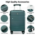 thumbnail image 4 of Hanke 20" Unisex 2 Piece Hardside Spinner Carry On Lightweight Luggage, Blackish Green, 4 of 9