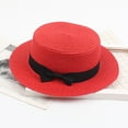thumbnail image 2 of Diufon Unisex-Adult's Wide Brim Straw Hat Casual Outdoor Beach Sun Hats Trendy Solid Color Cap with Bow, 2 of 4