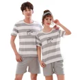 thumbnail image 5 of Conjunto de ropa de dormir de manga corta para parejas, conjunto de camisón para primavera y verano para hombres, ropa para el hogar al aire libre para niñas, pijamas a juego para amantes, 5 of 5