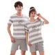 thumbnail image 5 of Conjunto de ropa de dormir de manga corta para parejas, conjunto de camisón para primavera y verano para hombres, ropa para el hogar al aire libre para niñas, pijamas a juego para amantes, 5 of 5