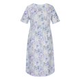 thumbnail image 4 of QJUHUNG Midi pour Femmes Été Décontracté en Vrac Boho Floral Imprimé Col Rond Manches Courtes Genou Longueur Robe Froncée avec Poches, 4 of 7