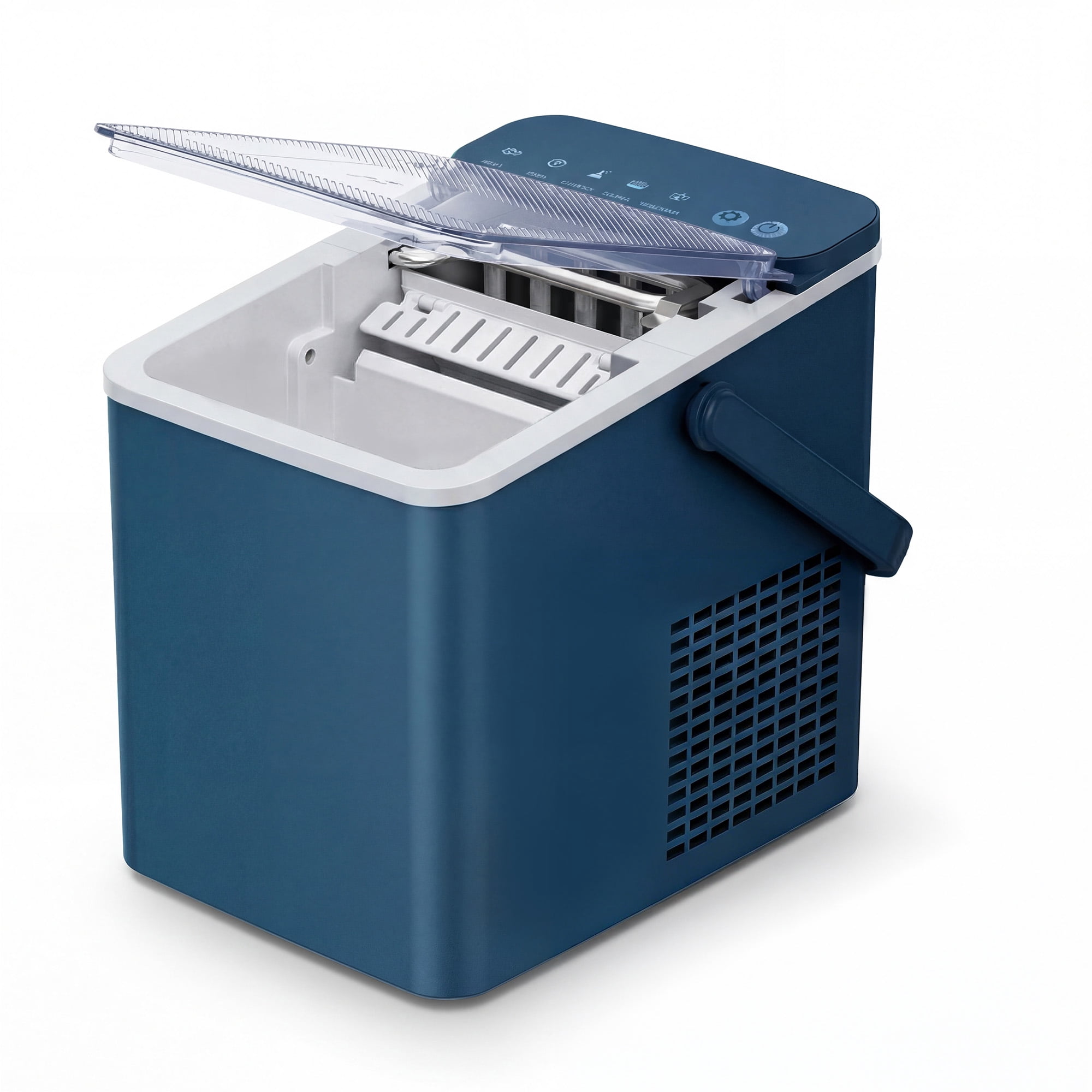 EUHOMY Countertop Ice Maker, 26 lbs/Day Portable Bullet Ice Machine, Self-Cleaning, Compact Design, Blue