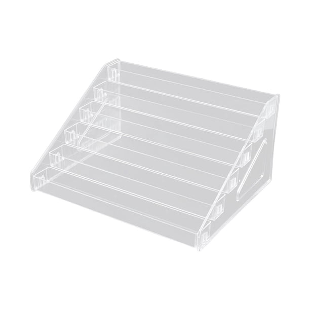 Estante de exhibición, estante de exhibición de acrílico, organizador de mesa, estantes multiusos para esmalte de uñas, estante para insignias de desafío 6 capas