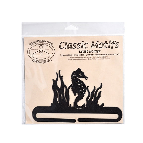 Classic Motifs Seahorse 6 Inch Charcoal Split Bottom Craft Holder