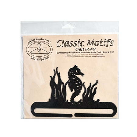 Classic Motifs Seahorse 6 Inch Charcoal Split Bottom Craft Holder