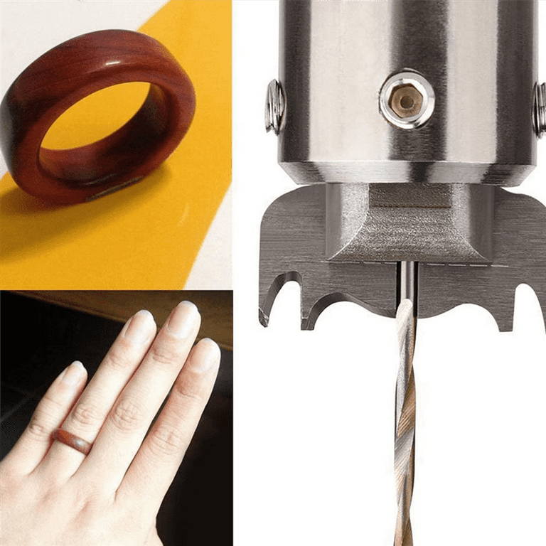 60 PCS Ring Drill Bit Set 16 21 mm Blades Wood Ring Drill Bit Wooden Ring Maker Steel Wood Bead Drill Bit
