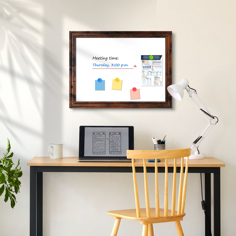 Dollar Boss 24x18 Inch Magnetic Whiteboard With Wood Frame photo 6