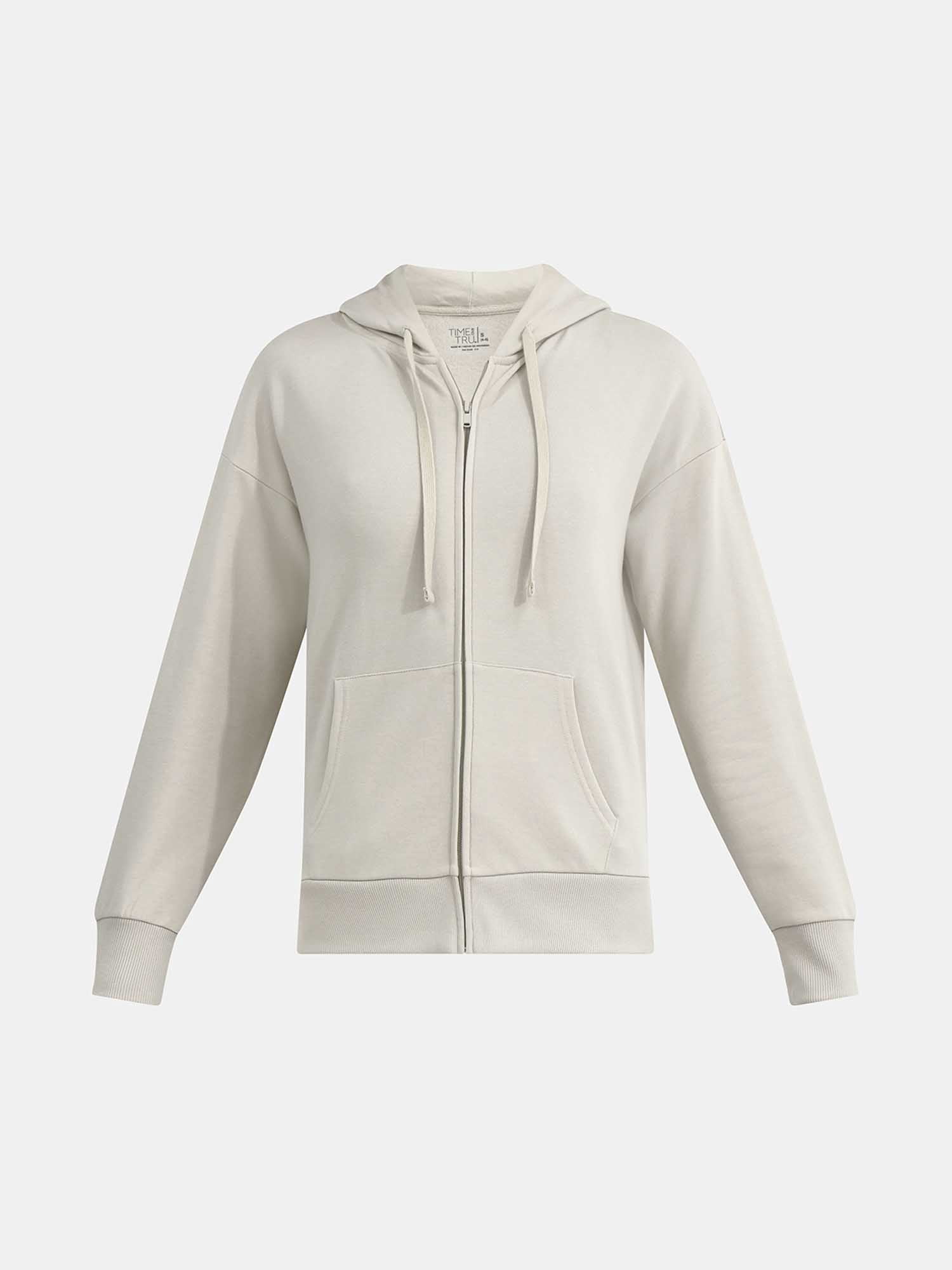 Time and Tru Women's and Women’s Plus Zip Front Fleece Hoodie Jacket, Sizes XS-4X