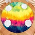 thumbnail image 2 of Colorful Tie Dye Pattern Round Fitted Tablecloth with Elastic Edge,Dining Table Cover Waterproof,Outdoor Round Tablecloth for Camping,Dining,Indoor and Outdoor, 2 of 7
