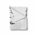 thumbnail image 2 of Bamboo Print Soft Flannel Fleece Throw Blanket, Bamboo Leaves on Clear Simple Background Organic Life Illustration, Cozy Plush for Indoor and Outdoor Use, 50" x 70", Black and White, by Ambesonne, 2 of 6