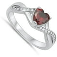 thumbnail image 4 of CHOOSE YOUR COLOR Love Heart Simulated Garnet Wholesale Ring .925 Sterling Silver Band Red CZ Female Size 7, 4 of 4