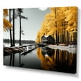 thumbnail image 2 of Designart "Lakeside Retreat Serenity by the Yellow Grey Lake II" Lake House Cottage Canvas Wall Art, 2 of 5