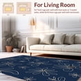 thumbnail image 2 of ODIKA 4'x6' Machine Washable Non-Slip Area Rug, Elegant Floral Motif with Artistic Swirls High Traffic Rug, Navy, 238080, 2 of 7