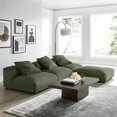 thumbnail image 2 of Modway Solace 4-Piece Modular Corduroy Upholstered Sectional Sofa in Fern, 2 of 10