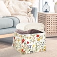 thumbnail image 3 of Yayeee Collapsible Cube Storage Bin with Lid Fabric Closet Decorative Basket with Handles, Beige Floral, 3 of 7