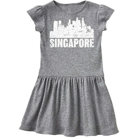 

Inktastic Singapore City Skyline with Grunge Gift Toddler Girl Dress