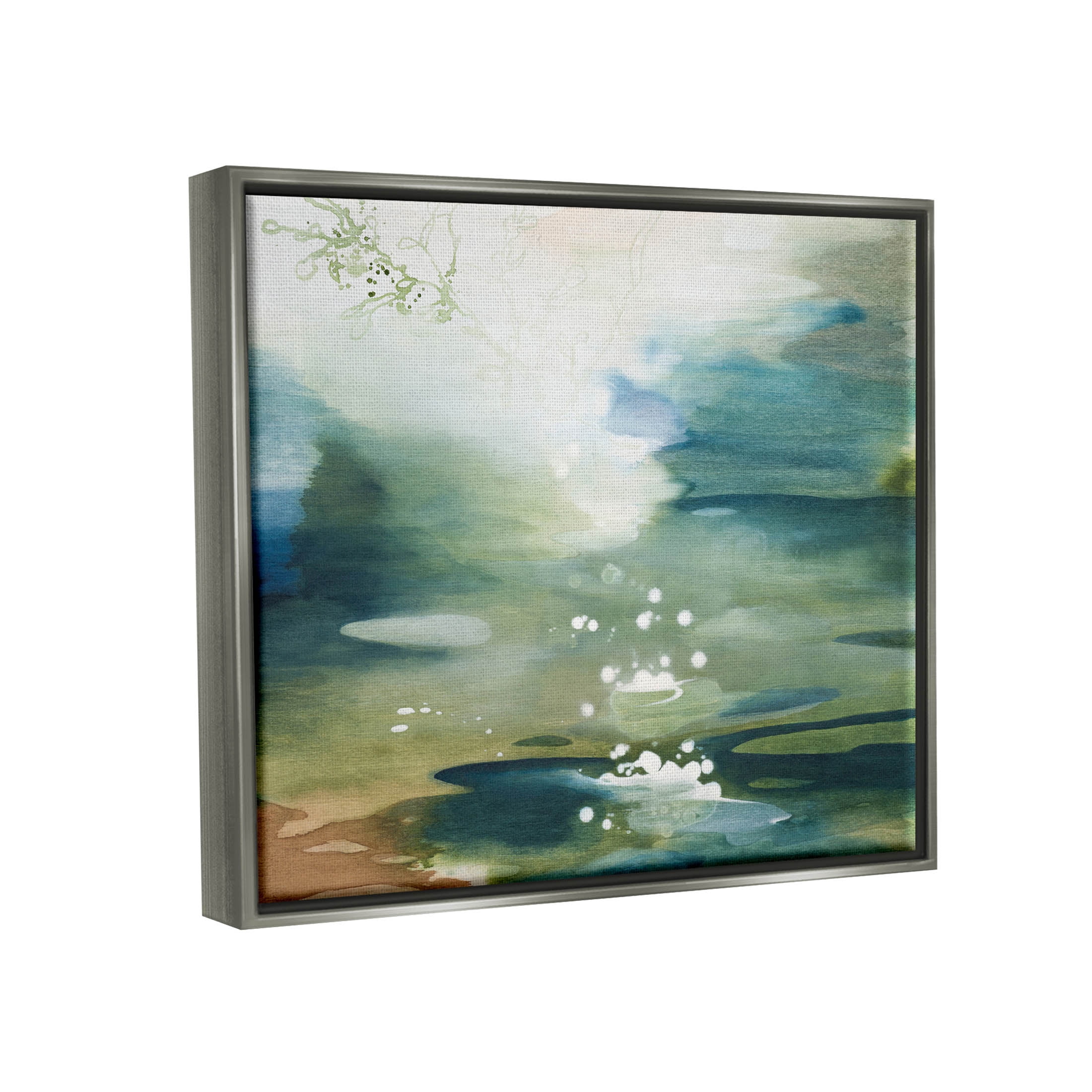 Water Surface Landscape Bubbles Abstract Painting Luster Gray Framed Art Print Wall Art