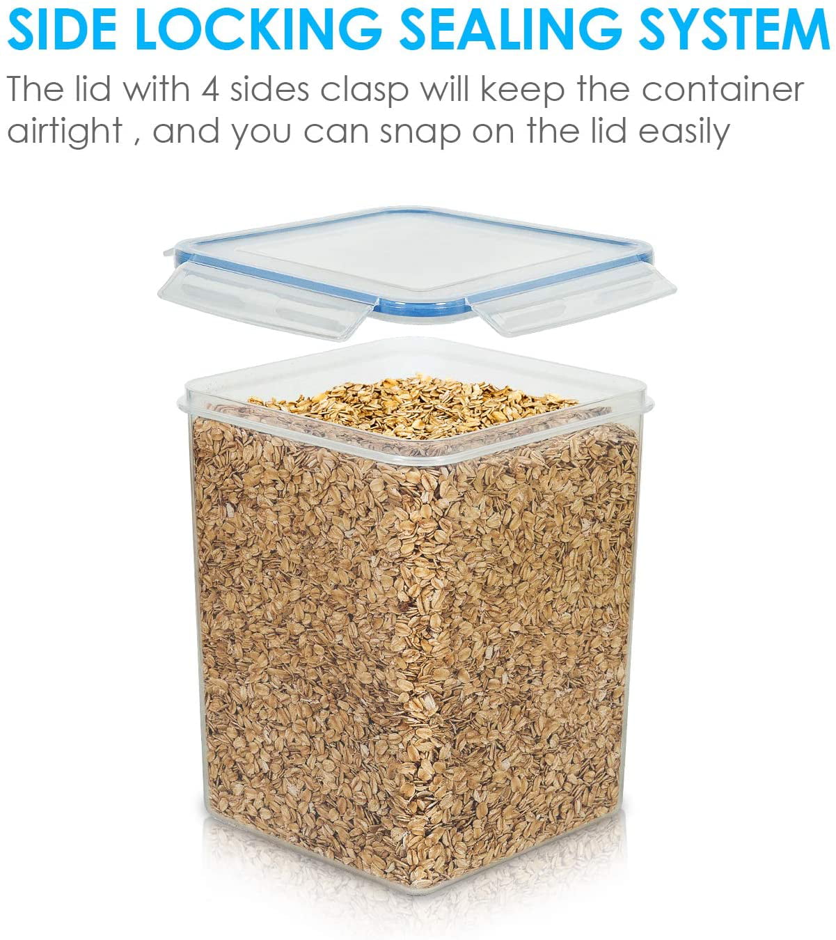 Airtight Clear Flour Container，Vtopmart 4 Pcs Extra Large Tall