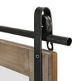 thumbnail image 5 of Danya B. Rustic Industrial Wood-Framed Wall Mount Barn Door Vanity Mirror with Shelf and Iron Hardware, 5 of 6