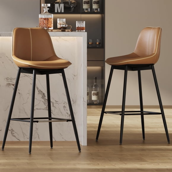 Juego de 2 Bancos de Bar VASAGLE de Cuero Sintético Ergonómicos de 73 cm