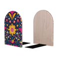 thumbnail image 2 of Naloa Cinco De Mayo Floral 2 Pcs Bookend Large Capacity Office Book Ends for Home Office Library School Study Decoration, 2 of 8