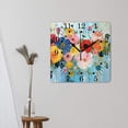 thumbnail image 3 of 12 Inch Wall Clock Battery Operated Square Clock for Office, Kitchen, Outdoor, Living Room,Watercolor of Flower Plants Floral Lovely, 3 of 4