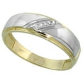 thumbnail image 2 of 10k Gold Diamond Trio Engagement Wedding Ring Set for Him and Her 3-piece 7 mm & 5.5 mm 0.09 cttw size 10, 2 of 2