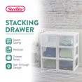 thumbnail image 2 of Sterilite 27 Quart Clear & White Plastic Storage Bin w/ One Drawer, 16 Pack, 2 of 9