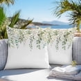 thumbnail image 4 of Outdoor Pillow Cover Eucalyptus Leaf Set of 2 Waterproof Throw Pillowcases Watercolor Spring Green Plant Decorative Patio Furniture Pillows for Couch Garden Indoor & Outdoor Use, 4 of 9