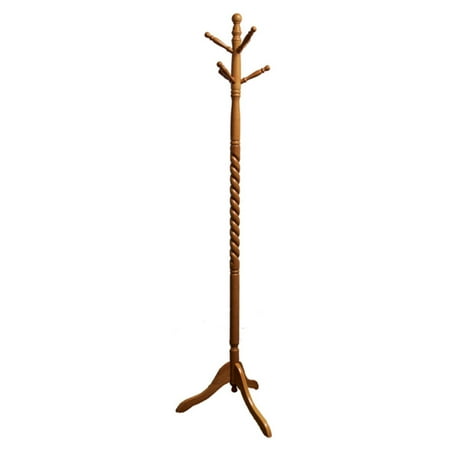 ORE International Twist Wood Coat Rack, Oak
