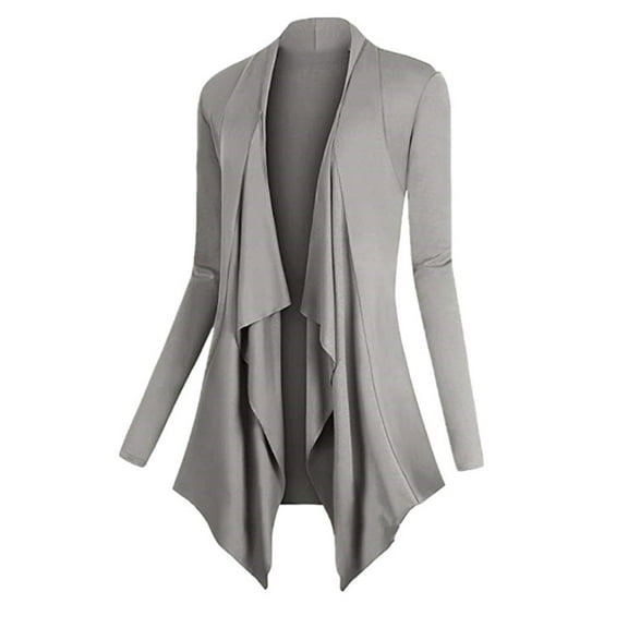 Open Front Coat Asymmetrical Long Sleeve Draped Cardigan Layer with Flowing Hem for Work Travel And Everyday Styling Cardigan for Women