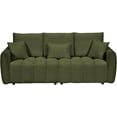 thumbnail image 6 of Newest 80.7 inch premium Teddy fabric sofa with 3 back pillows and 3 back cushions Solid wood frame 3 seat sofa with oversized upholstered chair for living room, bedroom, 6 of 6