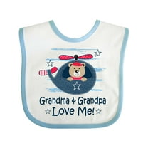 Inktastic Grandma and Grandpa Love Me Boys Boys or Girls Baby Bib