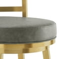thumbnail image 6 of Madrid 30" Swivel Counter Stool with Gold Brushed Stainless Steel and Vintage Gray Faux Leather, 6 of 11