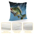 Autua Fishing Throw Pillow Cushion Cover, Largemouth Sea Bass Catching