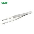 thumbnail image 3 of Uxcell Stainless Steel Tweezers 4.9 Inch Long Straight Serrated Tip Tweezers Multi Purpose Kitchen Tongs for Cooking Gardening Repairing Craft, Silver, 3 of 7