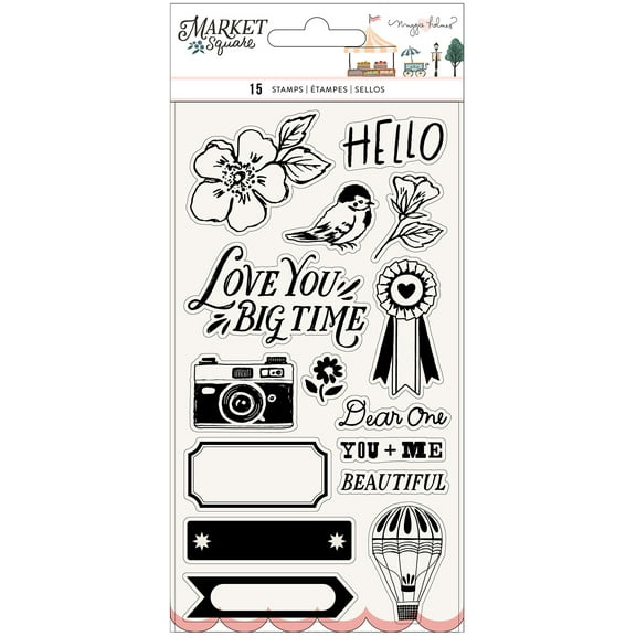 Maggie Holmes Market Square Acrylic Stamps 15/Pkg-