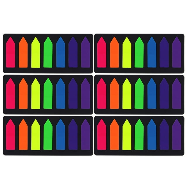 MasteelfCA 6 Sets Fluorescent Ruler Card Sticky Notes Combination Colorful Sticky Notepads