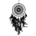 thumbnail image 1 of 1pc Natural Feather Lace Dreamcatcher Home Crafts Ornaments Black|wind Chimes Hanging Decorations, 1 of 5
