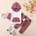 thumbnail image 2 of Gerichy Toddler Baby Boy Clothes Fall Winter Outfit, Toddler Boys Girls Long Sleeve Patchwork Colour Hoodie T Shirt Tops Pants Outfits, 2 of 7