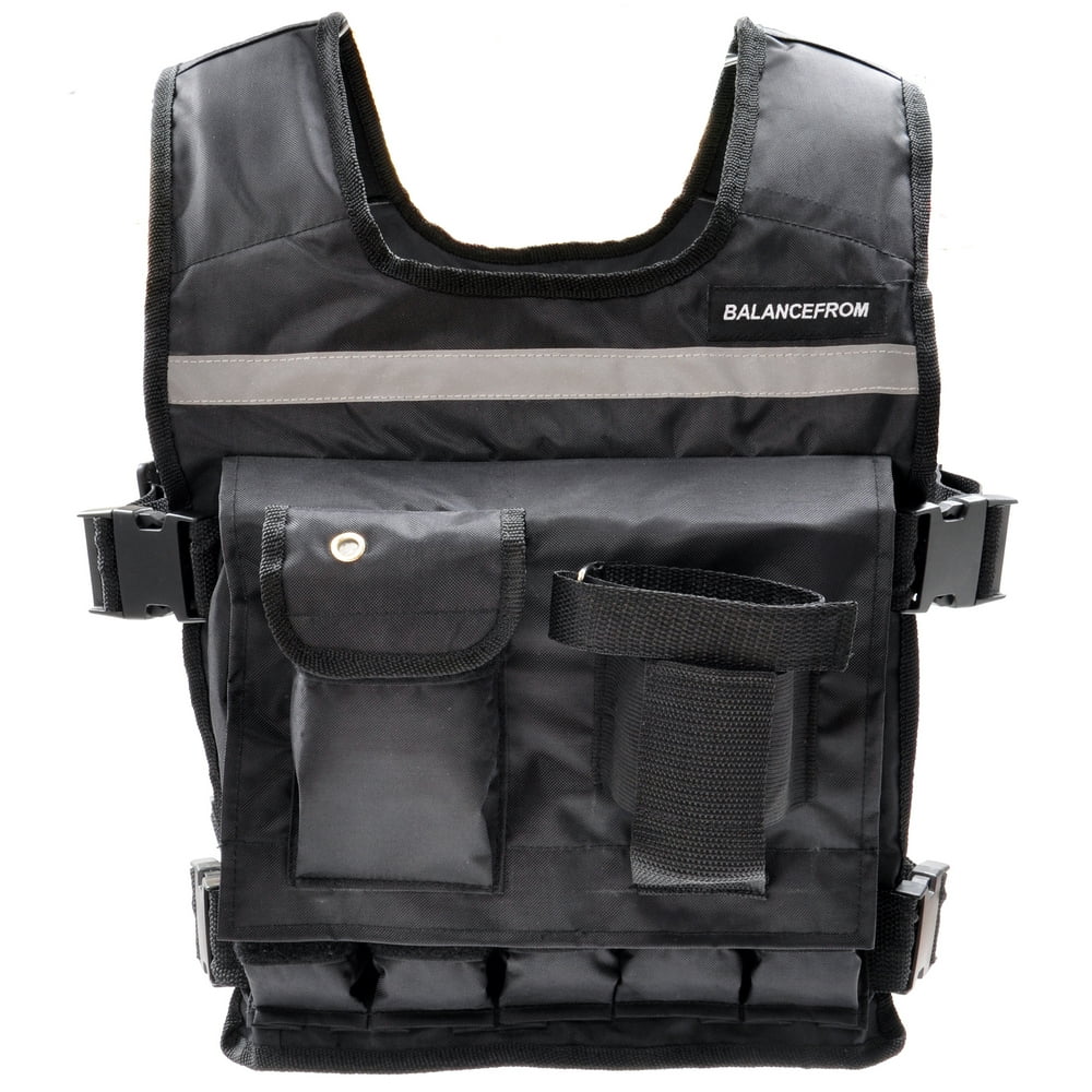 Everyday Essentials Adjustable Weighted Vest with Shoulder Pads and Reflective Straps, 10 lbs