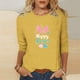 thumbnail image 4 of Mujeres 3/4 Manga Tops Impresión Casual Cuello Redondo Camiseta Top Blusa, Poliéster Toda la Temporada, 4 of 4