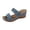 Blue, variant on ShiShine Womens Wedge Heel Slide Sandals Casual Summer Double Strap Comfortable Slip On Shoes