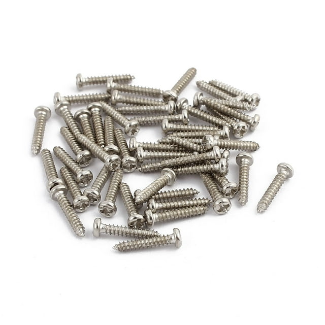 Unique Bargains 50 Pcs Vis à Tête de Poêle en Acier Inoxydable M2x10mm Auto-Taraudeuses
