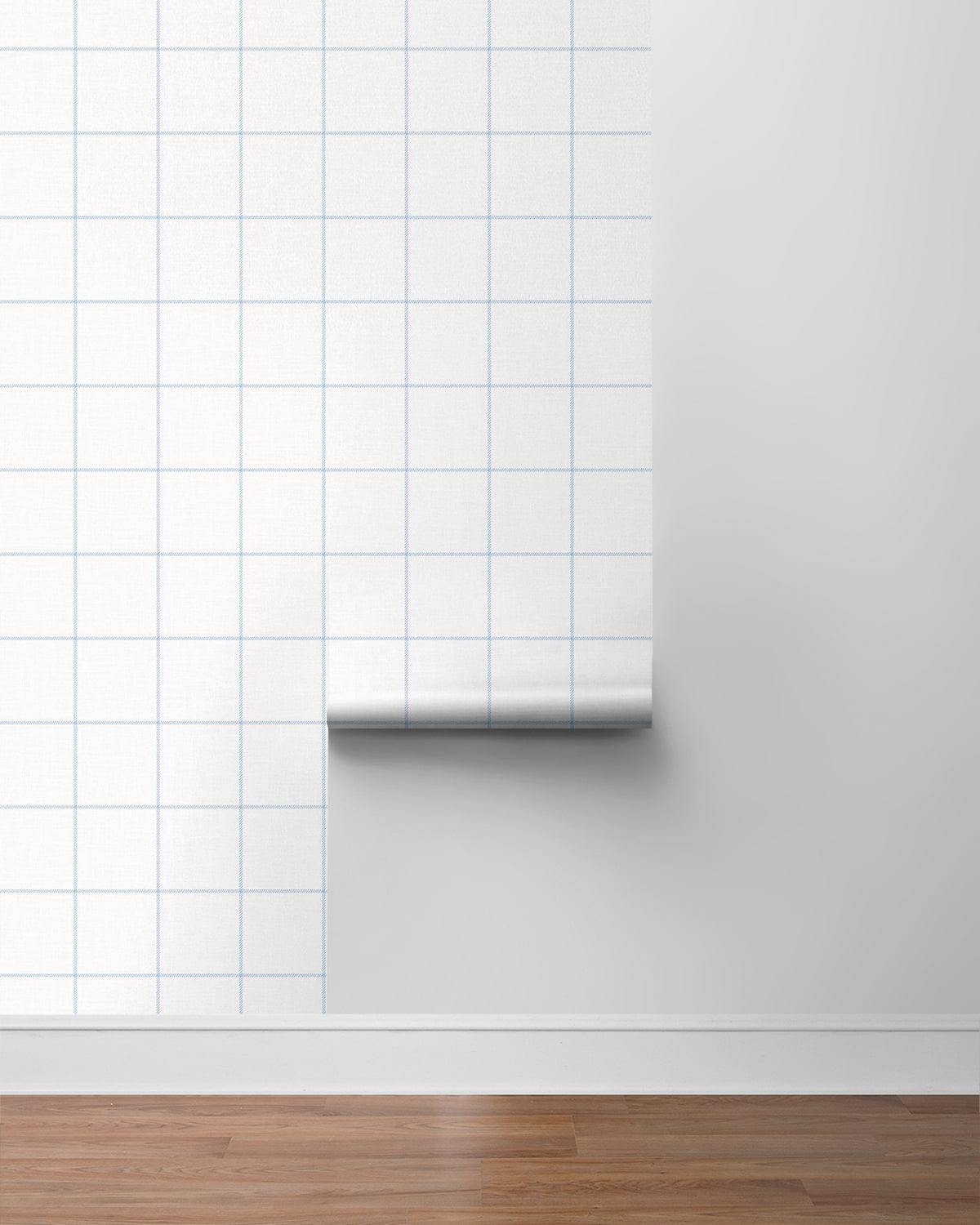 NextWall Sky Blue & Linen Classic Striped Check Peel and Stick Wallpaper - 20.5 in. W x 18 ft. L Roll