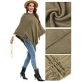 thumbnail image 5 of SAYFUT Ponchos Sweater Hooded Cape with Fringed Hem Crochet Poncho Knitting Patterns for Women, 5 of 8